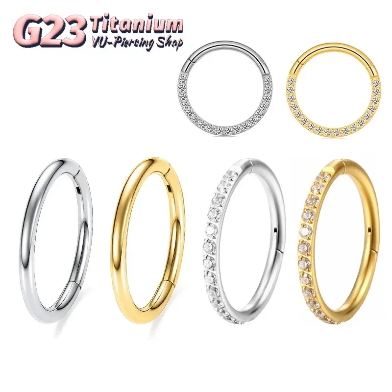Septum Clicker Ring - G23 Titanium Nose Ring 14G 16G