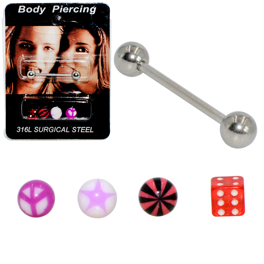 Body Jewelry Nipple Rings - 1Set(5 pcs) Surgical Steel Bar Acrylic