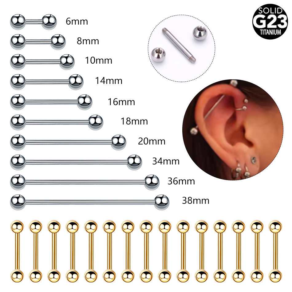 Body Jewelry Nipple Rings - 1/5PCS Titanium External Thread Tongue Helix