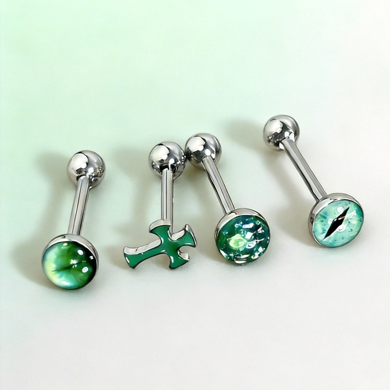 Body Jewelry Hot - 1Pc High-Quality Trendy Green Sparkling Cross
