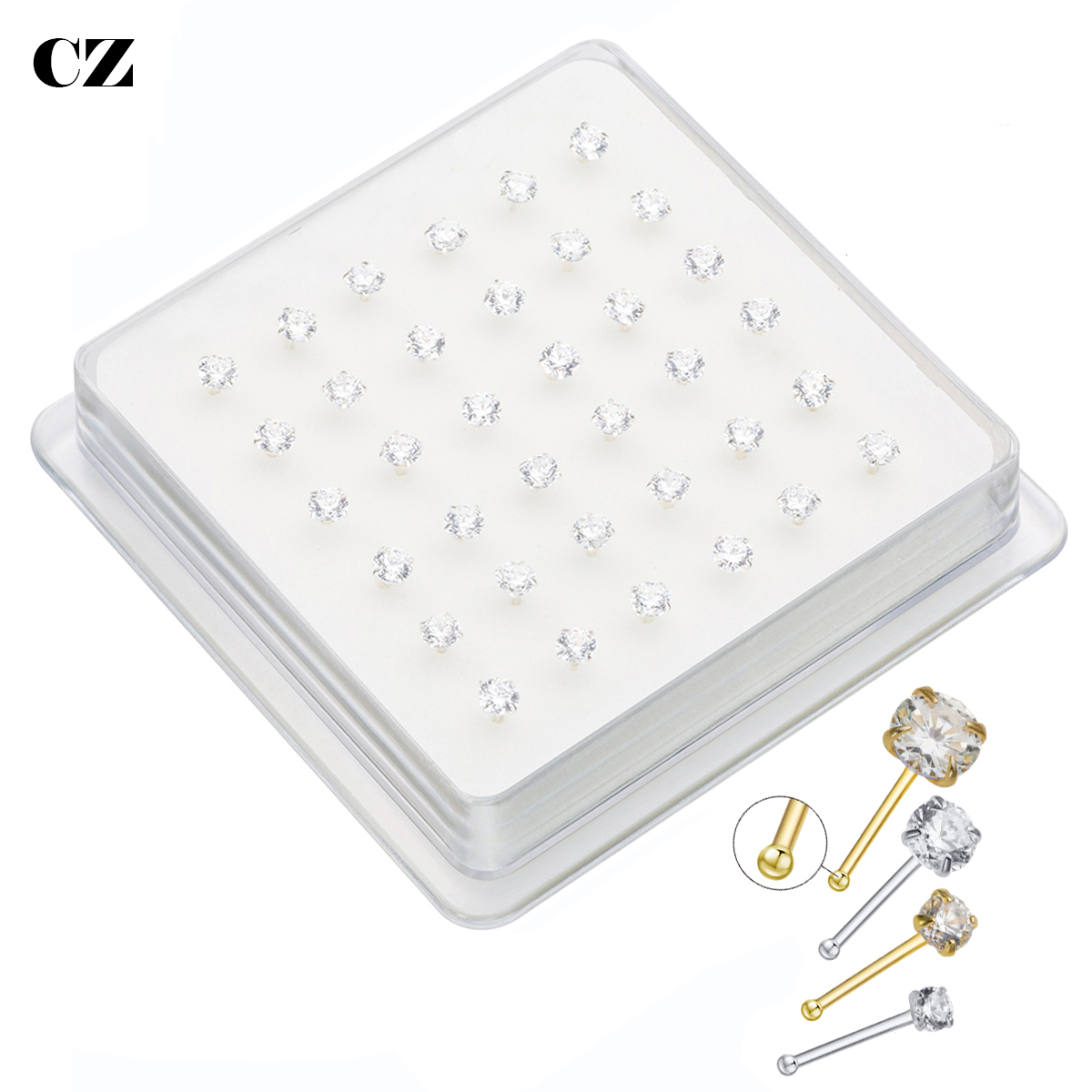 Body Jewelry Indian - 36Pcs/Pack 925 Sterling Silver Zircon Indian
