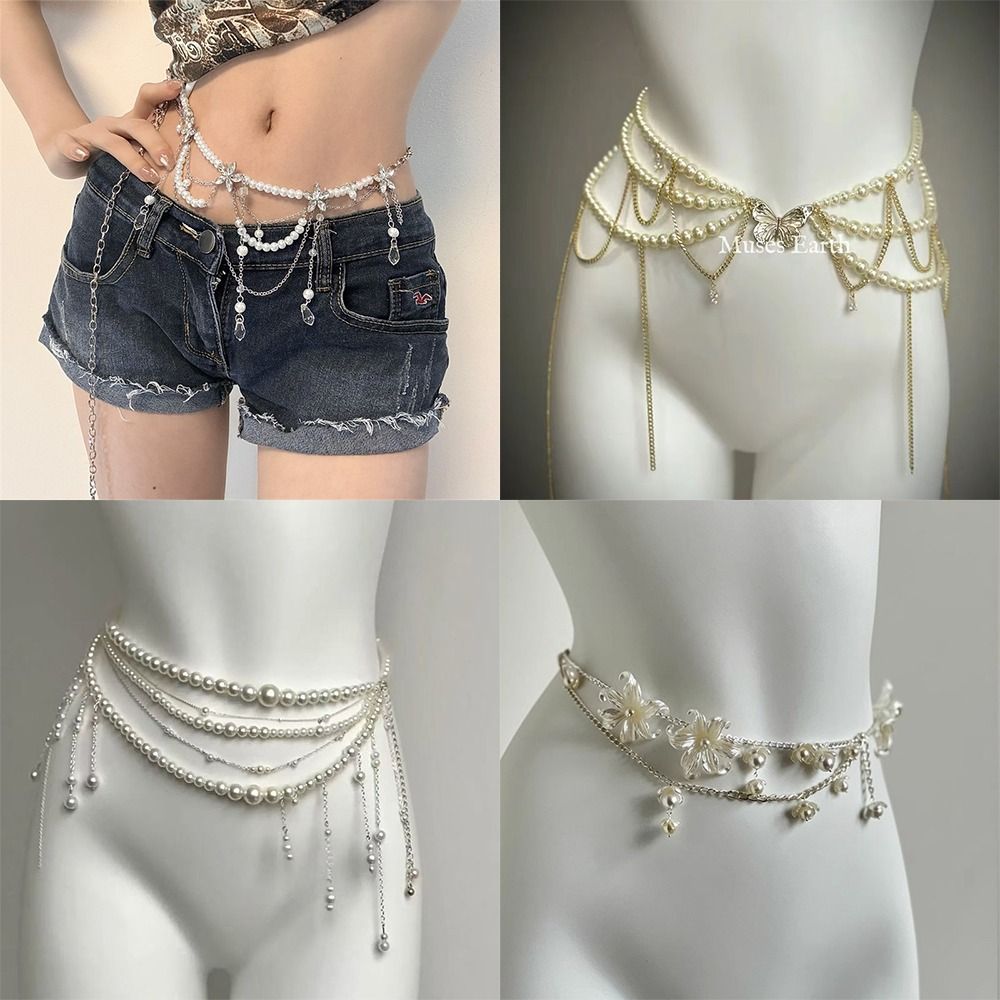 Body Jewels - Fashion Elegant Pearl Waist Chains Waist