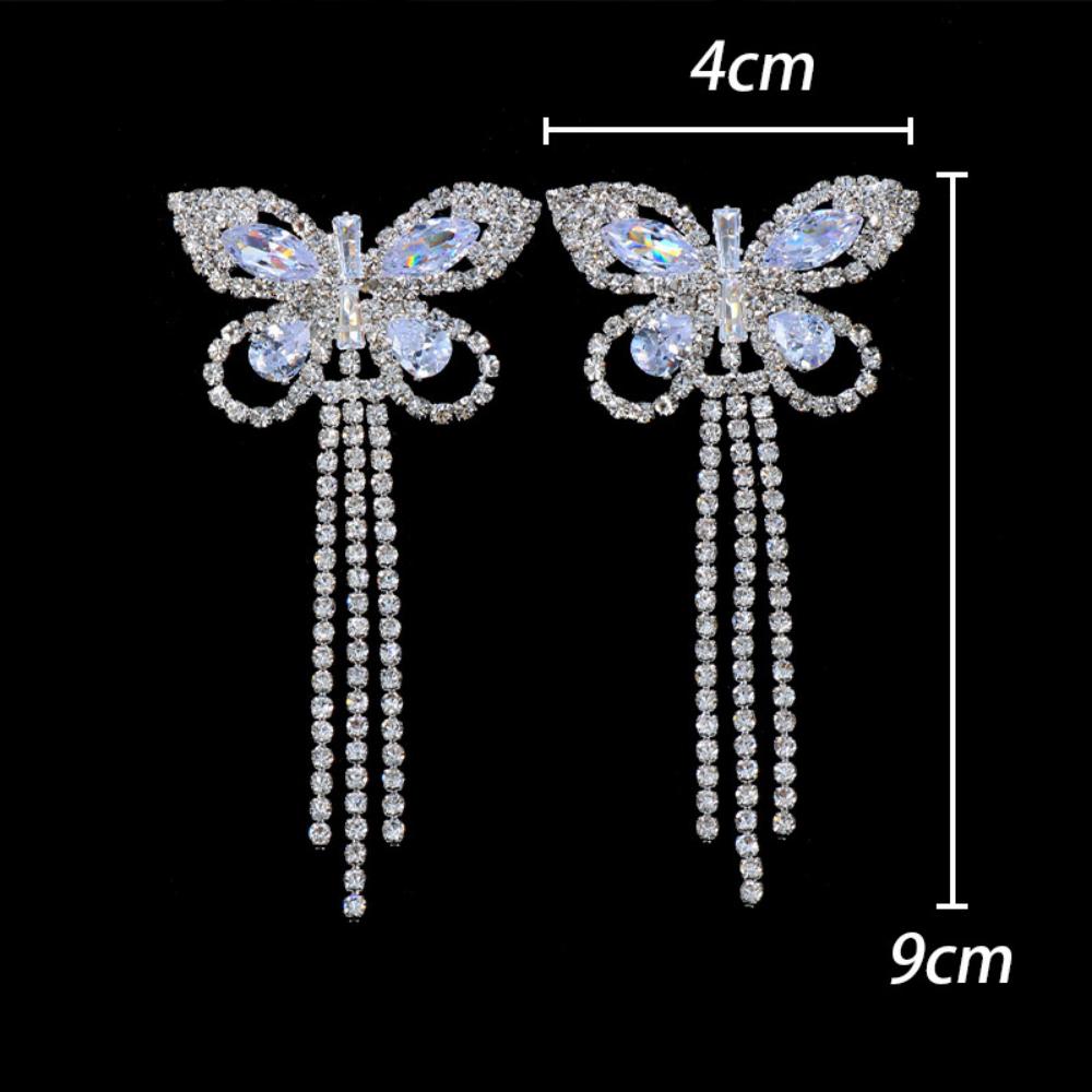 Sexy Rhinestone Butterfly Tass - Body Jewelry Nipple Chain 评论和价格