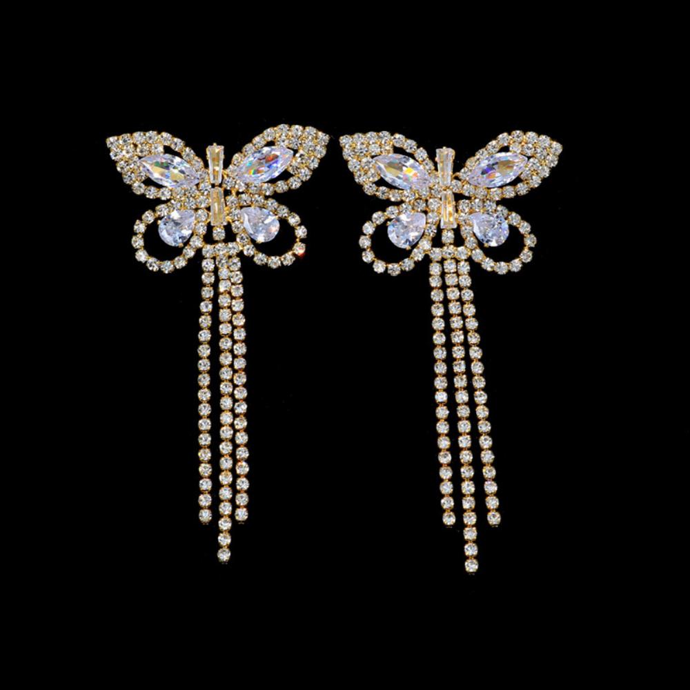 Sexy Rhinestone Butterfly Tass - Body Jewelry Nipple Chain 评论和价格