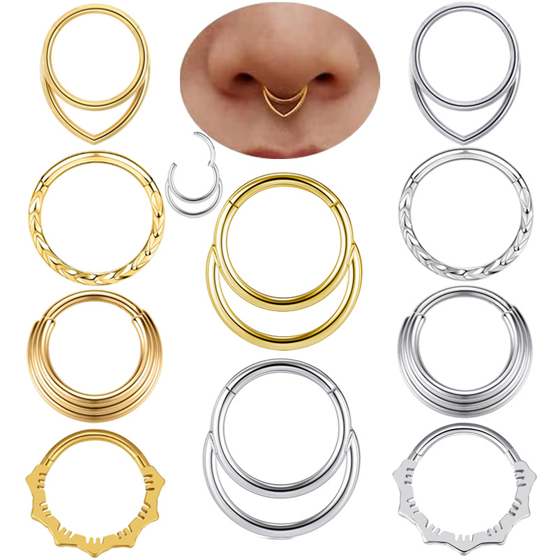Nose Hoop Earrings Metal Nose  - Body Jewelry And Earrings 评论和价格