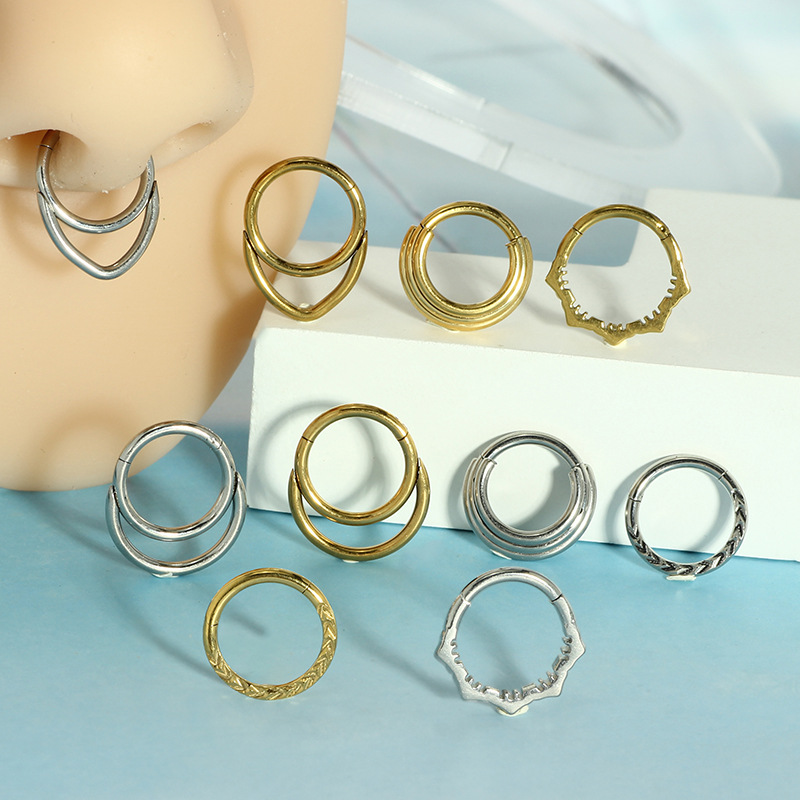 Nose Hoop Earrings Metal Nose  - Body Jewelry And Earrings 评论和价格