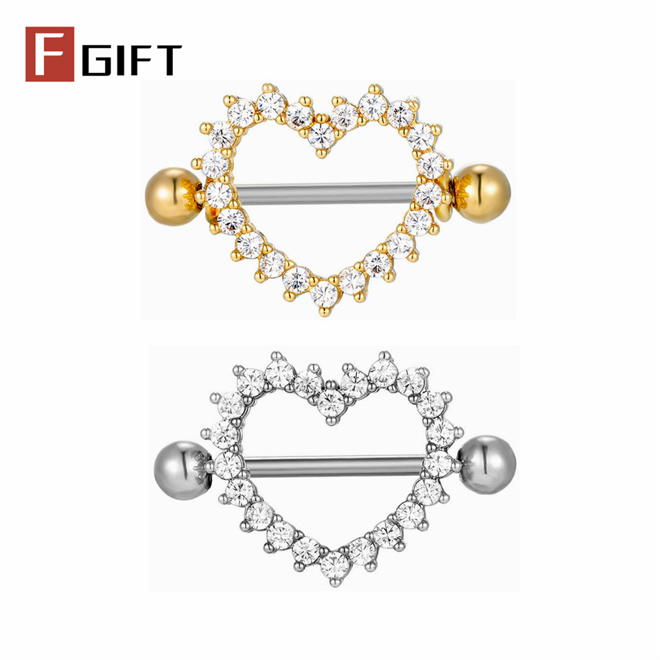 1 Pair Titanium Nipple Piercin - Body Jewelry Nipple Rings 评论和价格