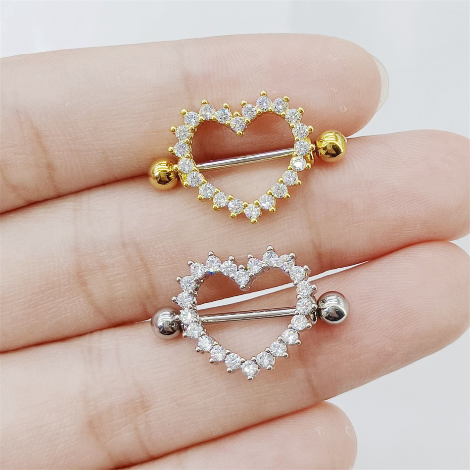 1 Pair Titanium Nipple Piercin - Body Jewelry Nipple Rings 评论和价格
