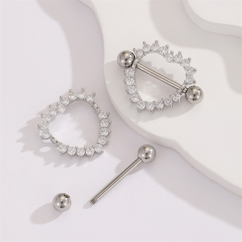 1 Pair Titanium Nipple Piercin - Body Jewelry Nipple Rings 评论和价格