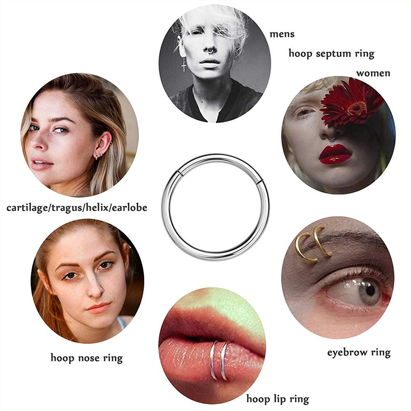16G 316L Surgical Steel Hinged - Body Jewelry And Earrings 评论和价格