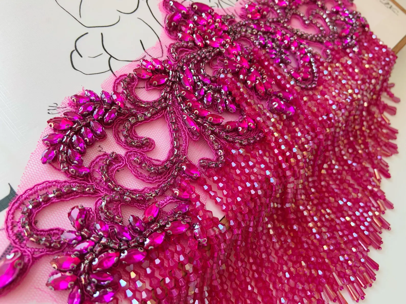 Fuchsia Rhinestone Appliqué Pa - Body Jewelry Hot 评论和价格