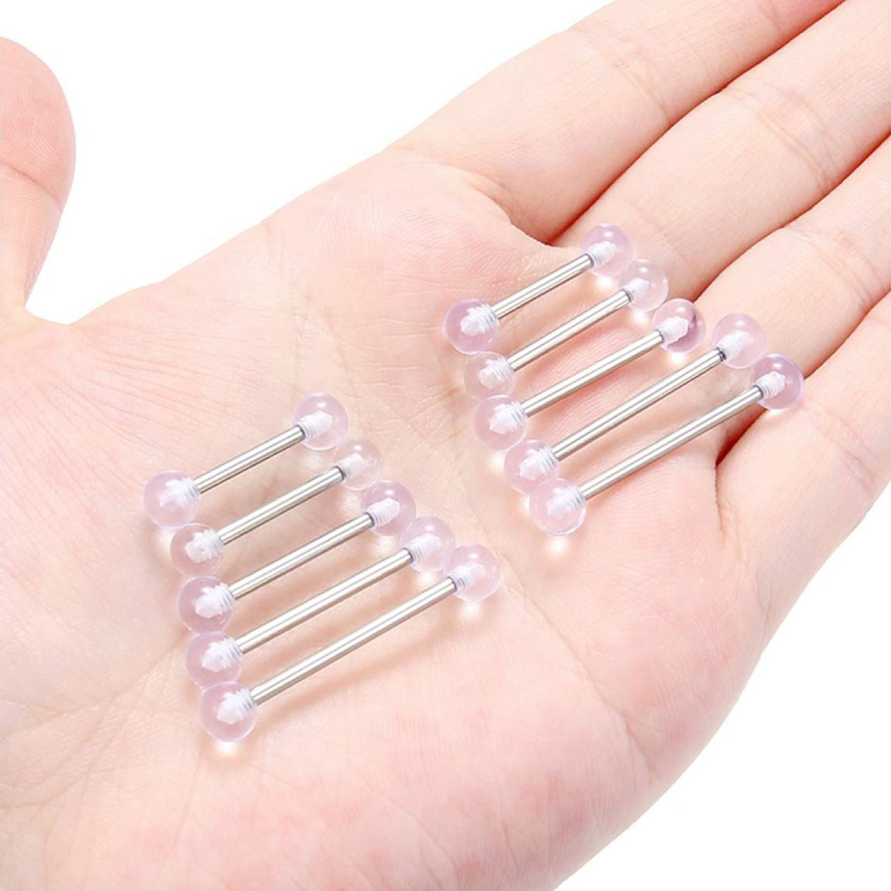 14G Surgical Steel Straight Ba - Body Jewelry Nipple Rings 评论和价格