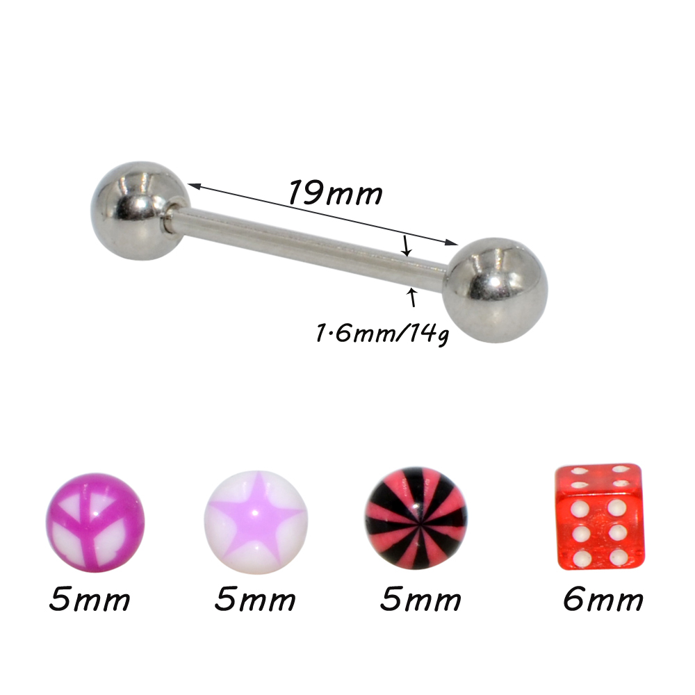 1Set(5 pcs) Surgical Steel Bar - Body Jewelry Nipple Rings 评论和价格