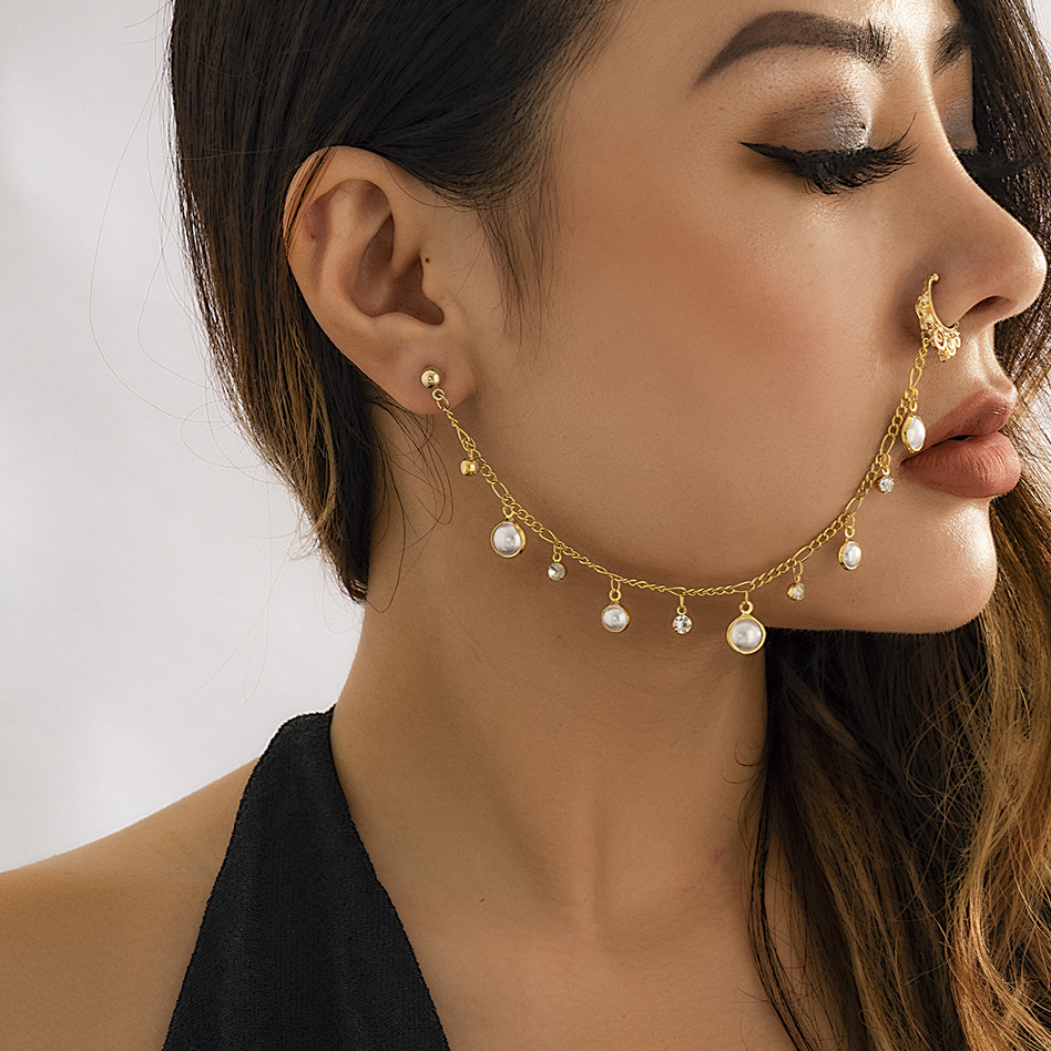 Indian Gold Color Pearl Butter - Body Jewelry Indian 评论和价格