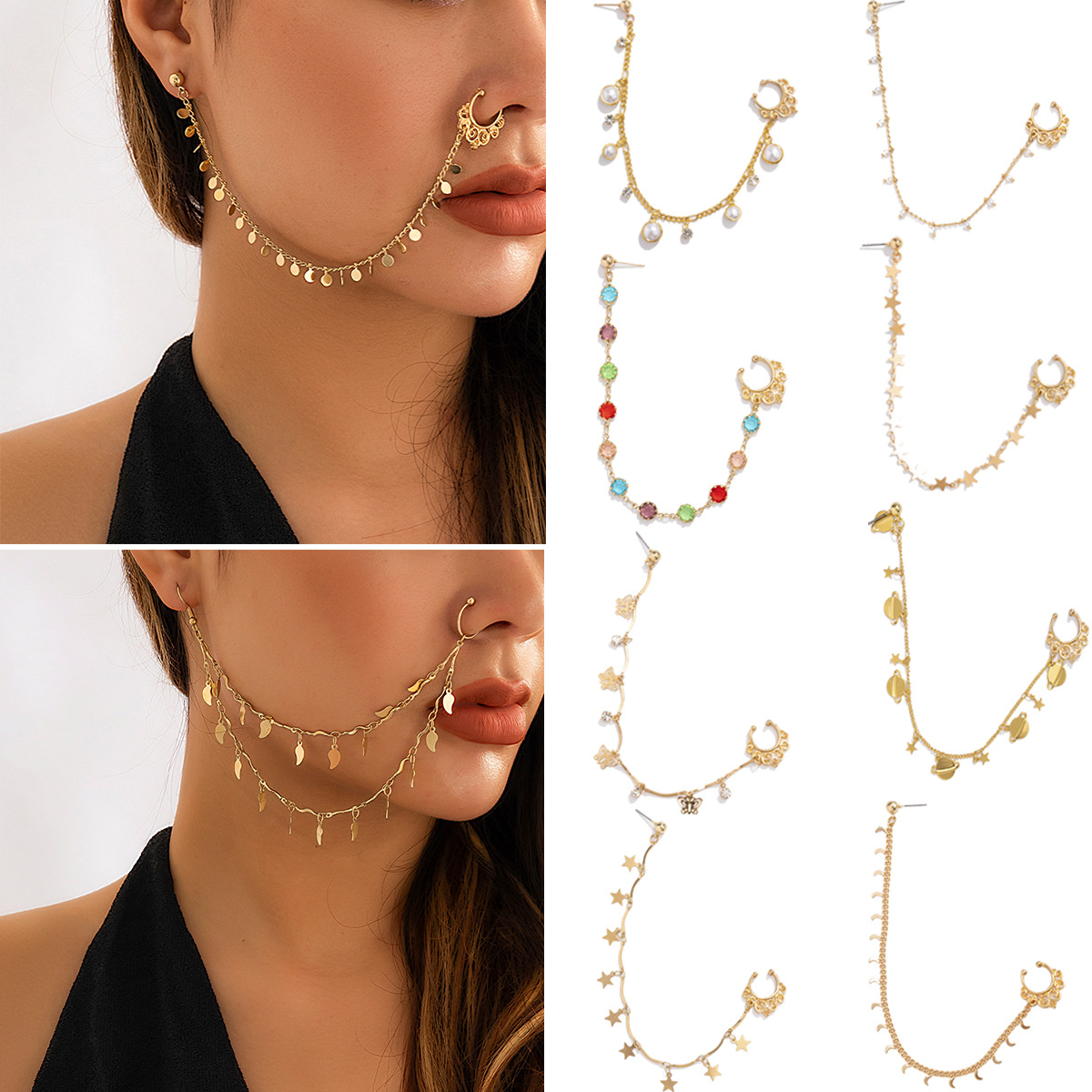Indian Gold Color Pearl Butter - Body Jewelry Indian 评论和价格