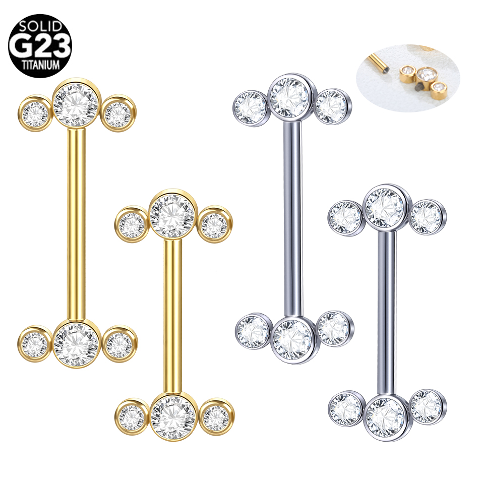 1/5PCS G23 Titanium PIERC Gold - Body Jewelry Nipple Rings 评论和价格