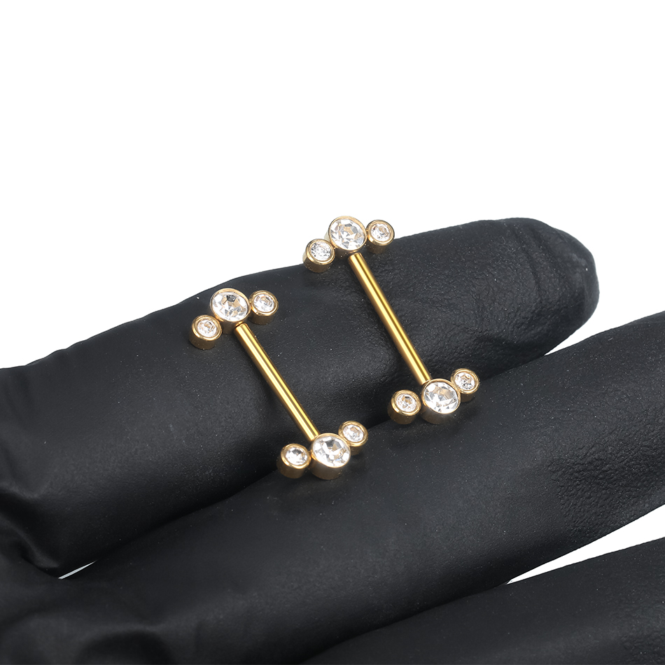 1/5PCS G23 Titanium PIERC Gold - Body Jewelry Nipple Rings 评论和价格