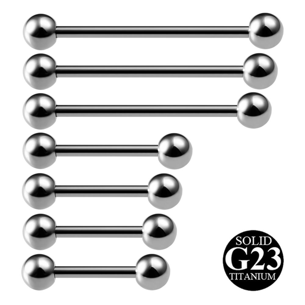 2PCS G23 Titanium Tongue Pierc - Body Jewelry Nipple Rings 评论和价格
