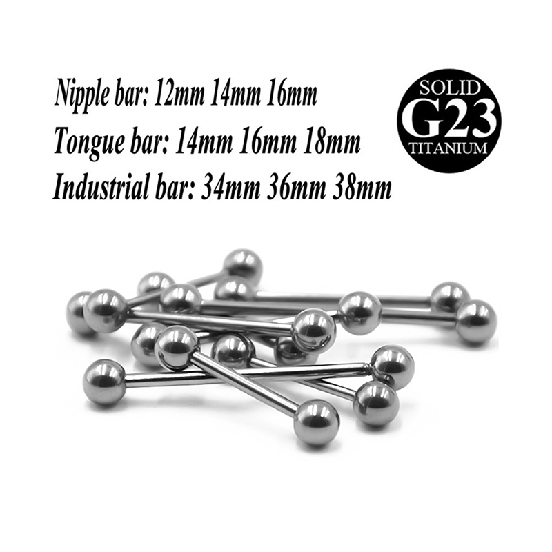 2PCS G23 Titanium Tongue Pierc - Body Jewelry Nipple Rings 评论和价格