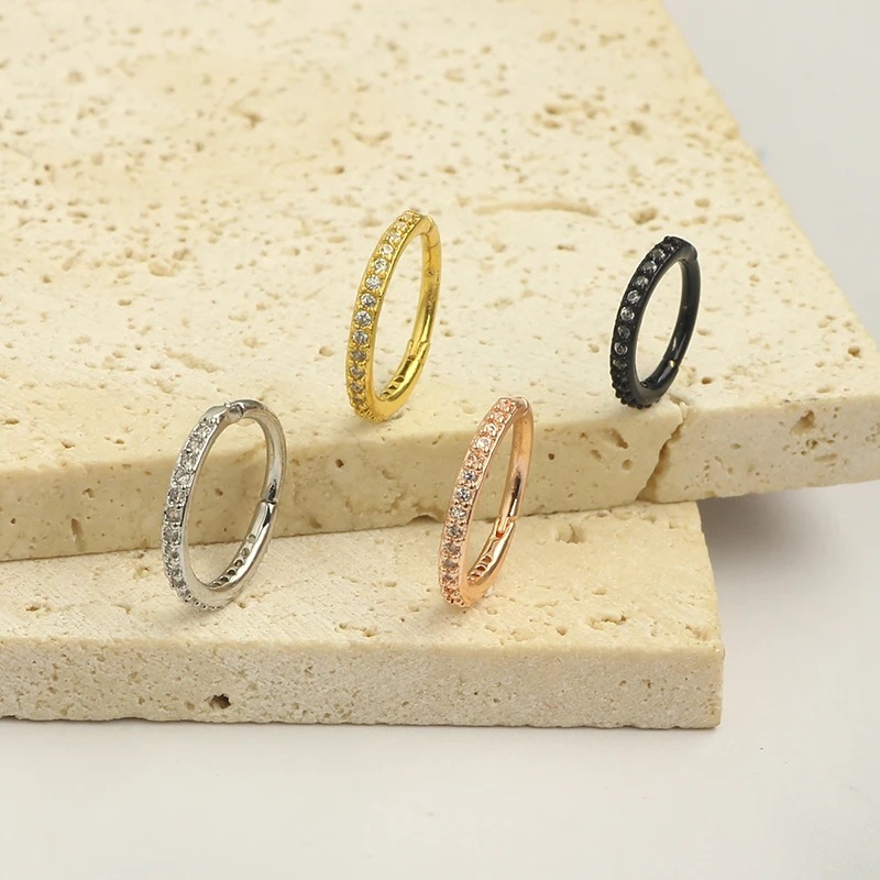 16G Clear CZ Nose Ring Hoop 31 - Septum Clicker Ring 评论和价格