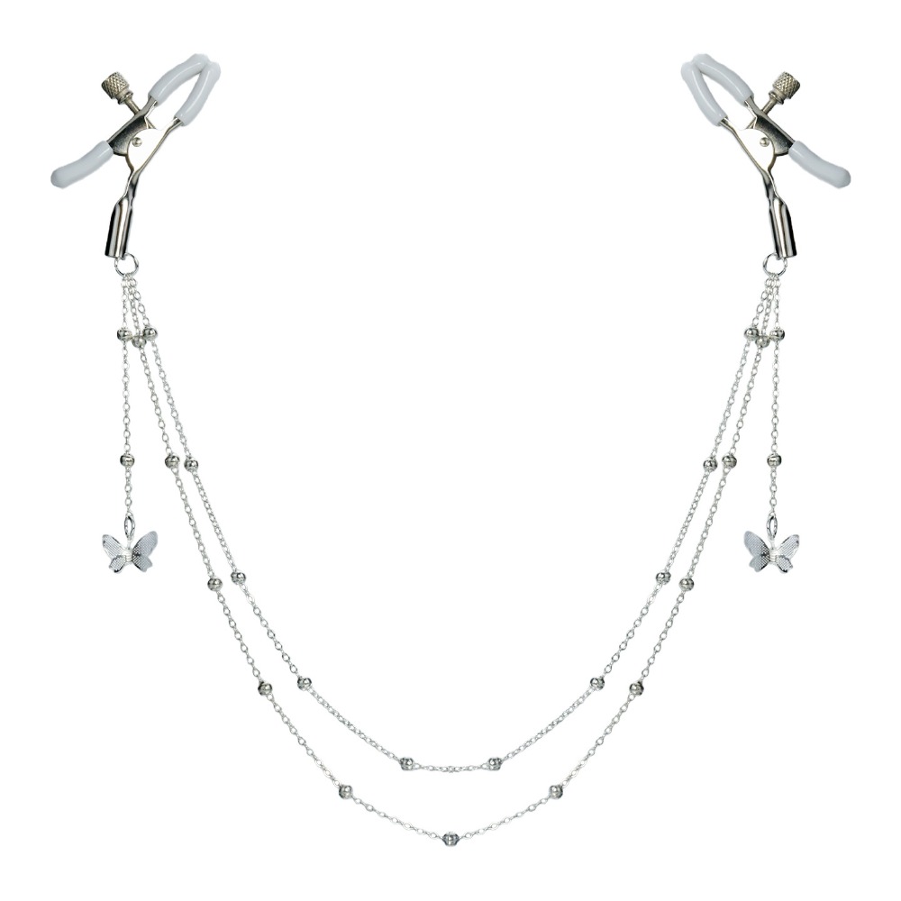 Sexy Butterfly Nipple Clamps C - Body Jewelry Nipple Chain 评论和价格