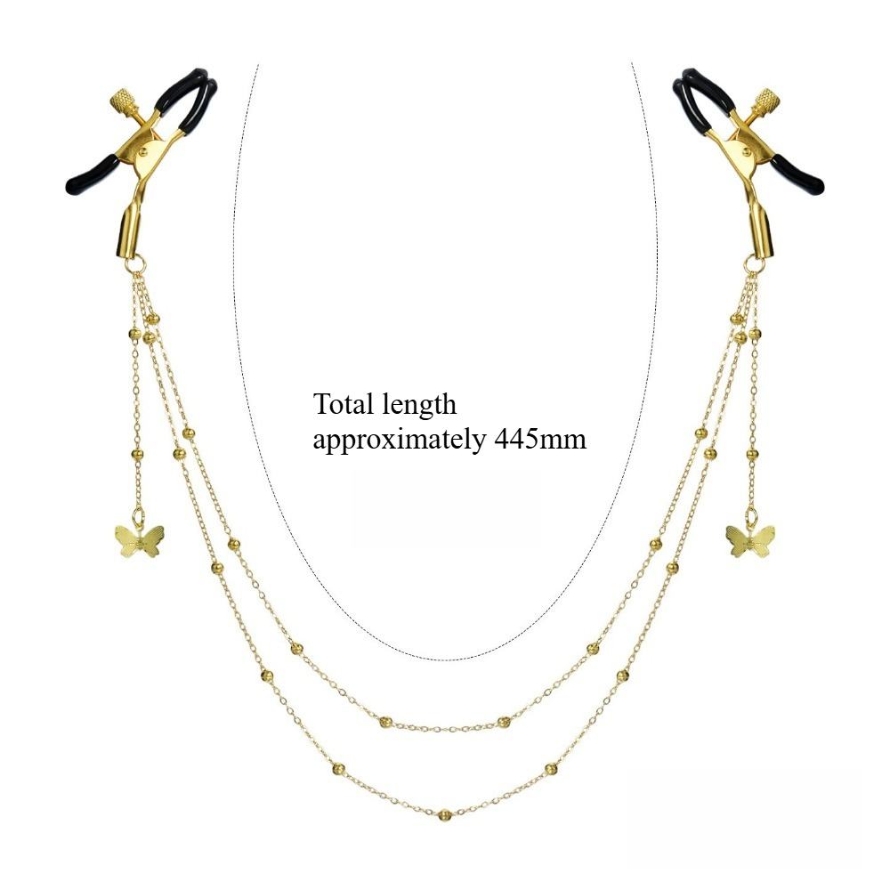 Sexy Butterfly Nipple Clamps C - Body Jewelry Nipple Chain 评论和价格