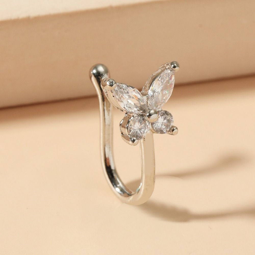 Rhinestone Butterfly Nose Ring - Body Jewelry And Earrings 评论和价格