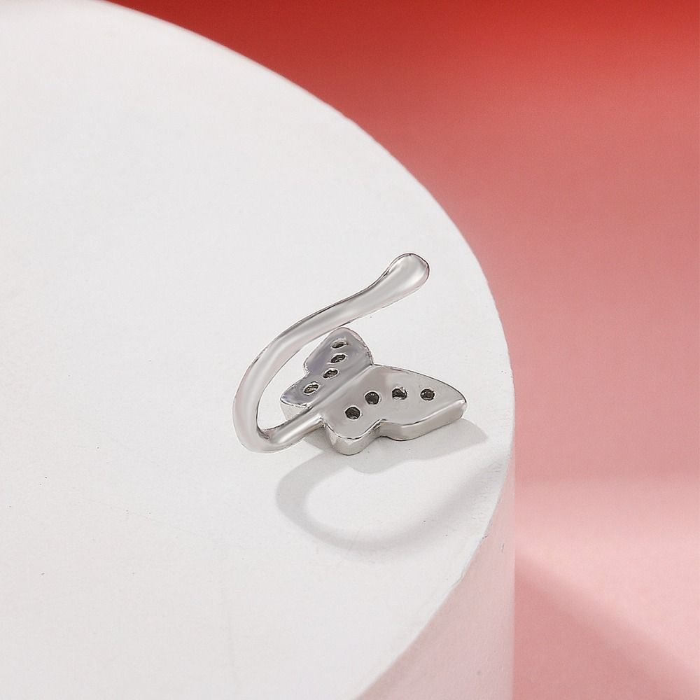 Rhinestone Butterfly Nose Ring - Body Jewelry And Earrings 评论和价格