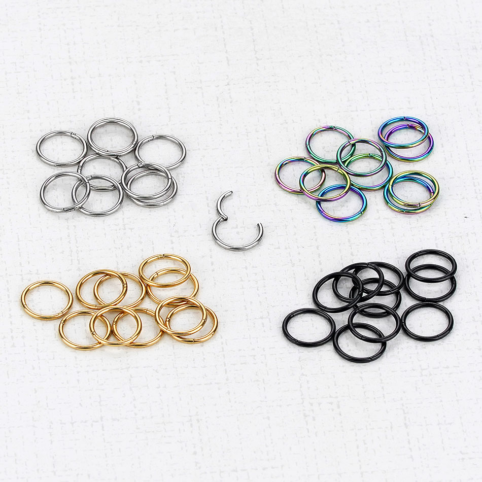 1Pc G23 Titanium Hinged Segmen - Septum Clicker Ring 评论和价格