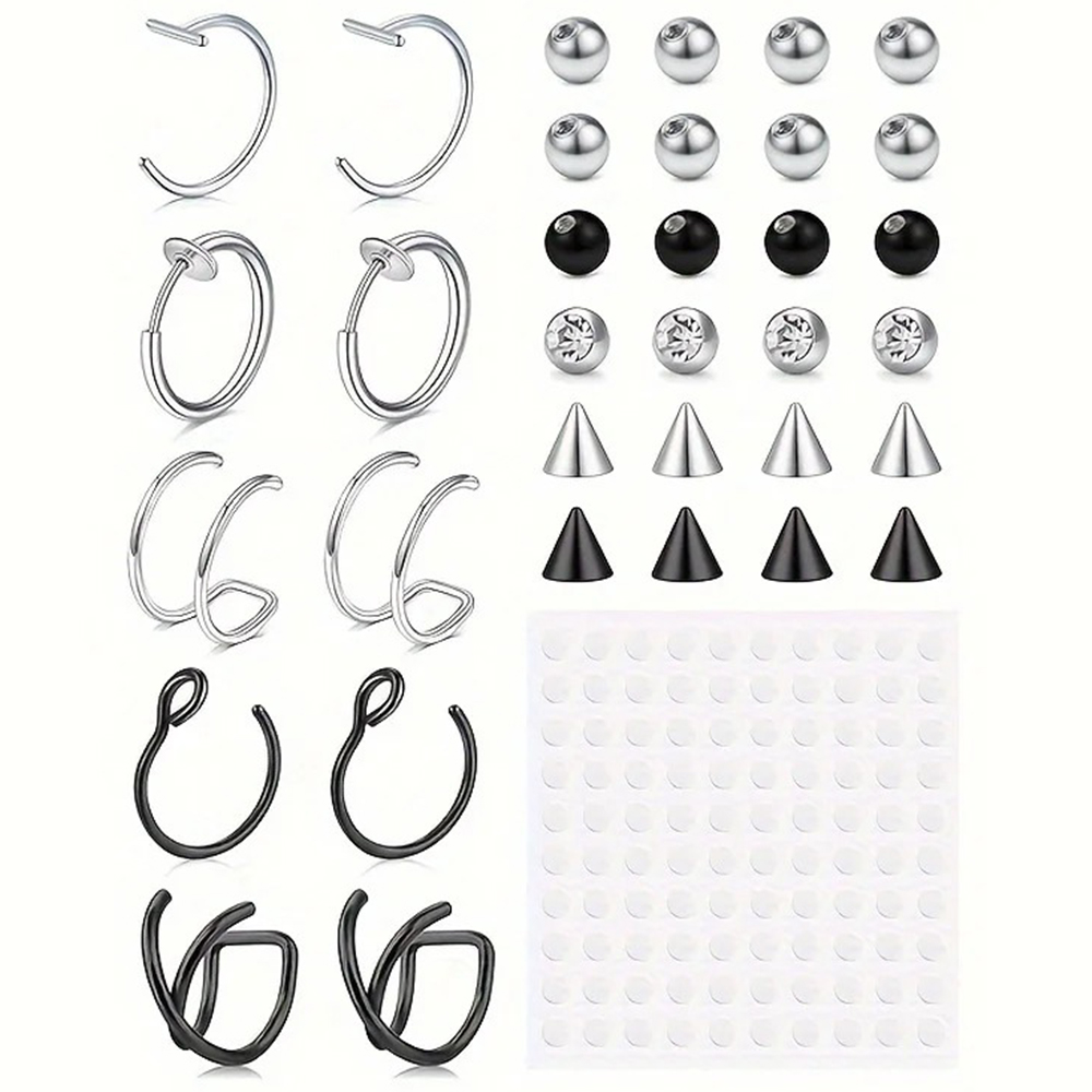 Fake Piercings Fake Lip Ring F - Body Jewelry And Earrings 评论和价格
