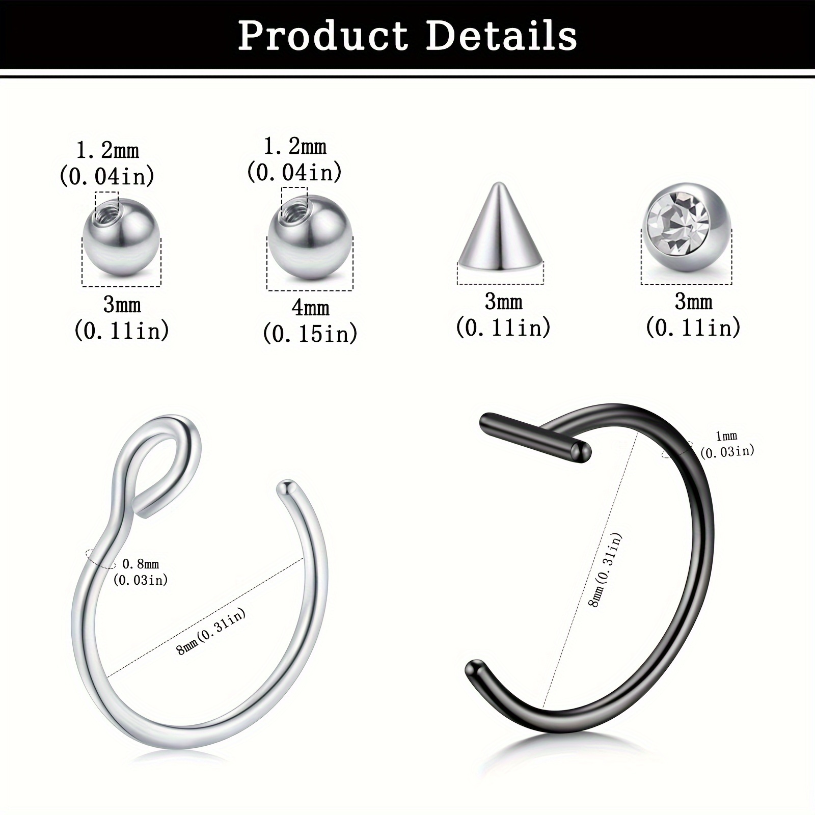Fake Piercings Fake Lip Ring F - Body Jewelry And Earrings 评论和价格