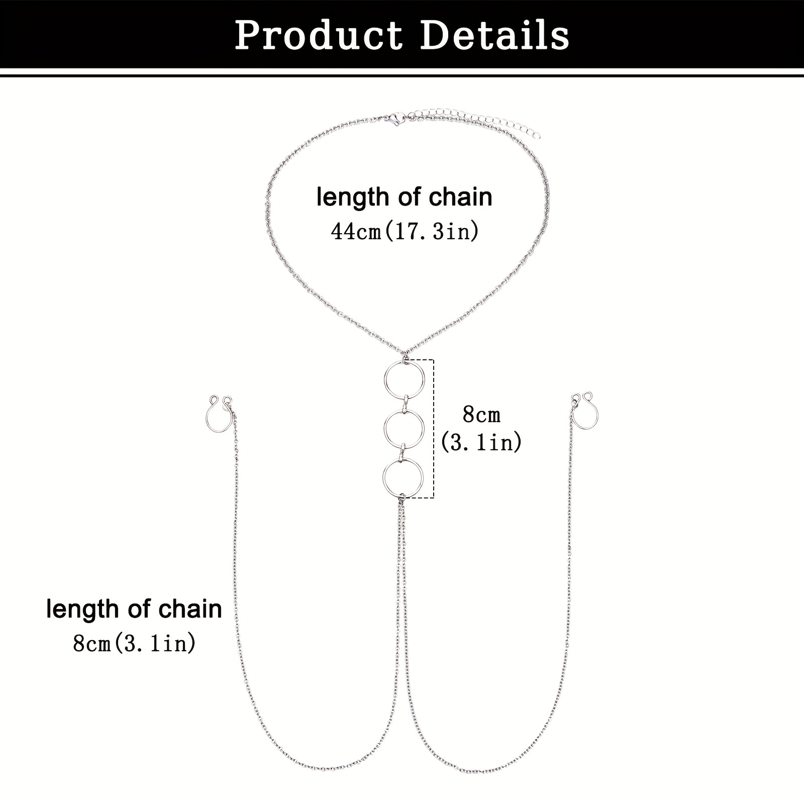 Men's Stainless Steel Fake Nip - Body Jewelry Nipple Chain 评论和价格