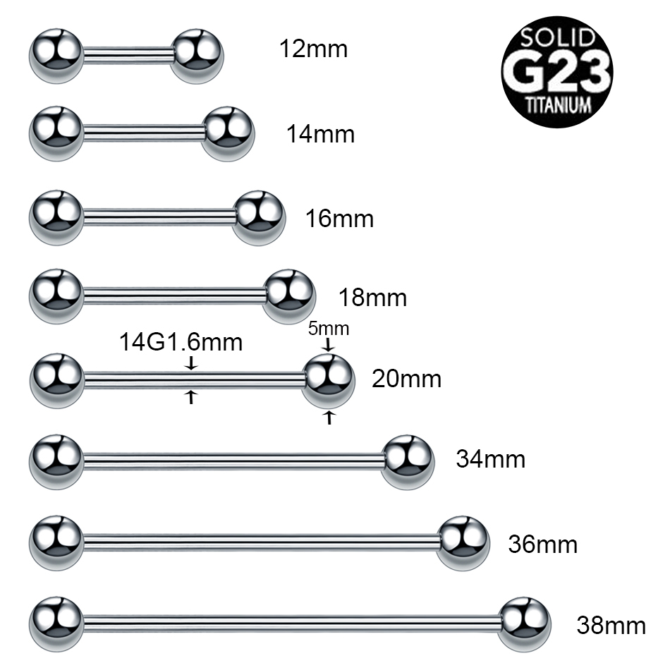 1/5PCS Titanium External Threa - Body Jewelry Nipple Rings 评论和价格