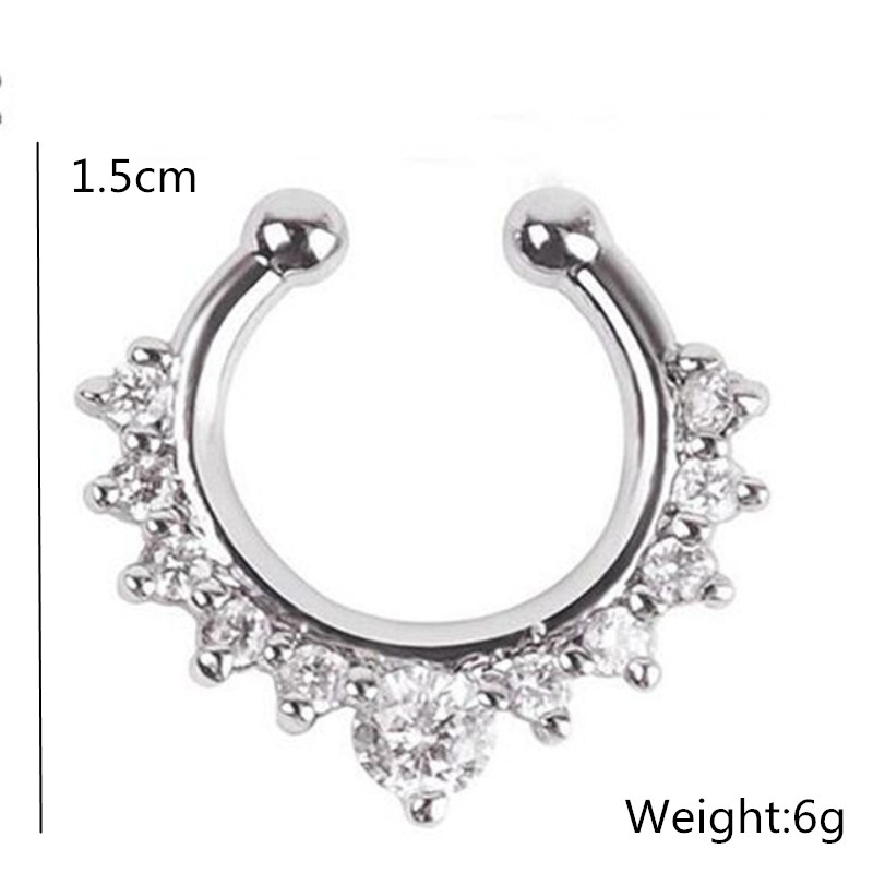 1PC U-Shape Nose Clip Fake Nos - Body Jewelry And Earrings 评论和价格