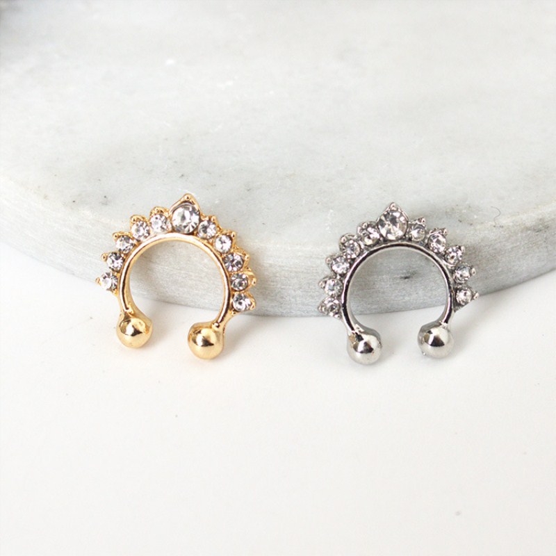 1PC U-Shape Nose Clip Fake Nos - Body Jewelry And Earrings 评论和价格