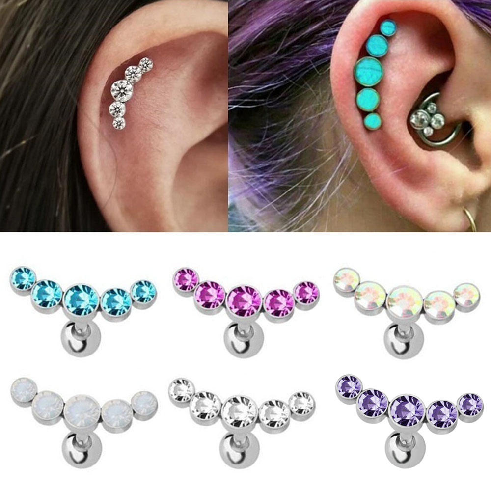 1Pcs Fashion 16G Crystal Gem O - Body Jewelry And Earrings 评论和价格
