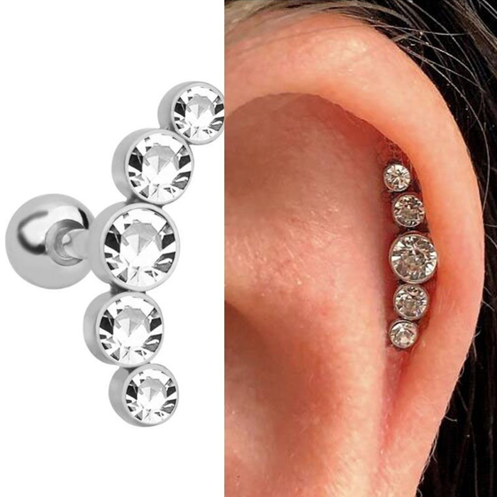 1Pcs Fashion 16G Crystal Gem O - Body Jewelry And Earrings 评论和价格