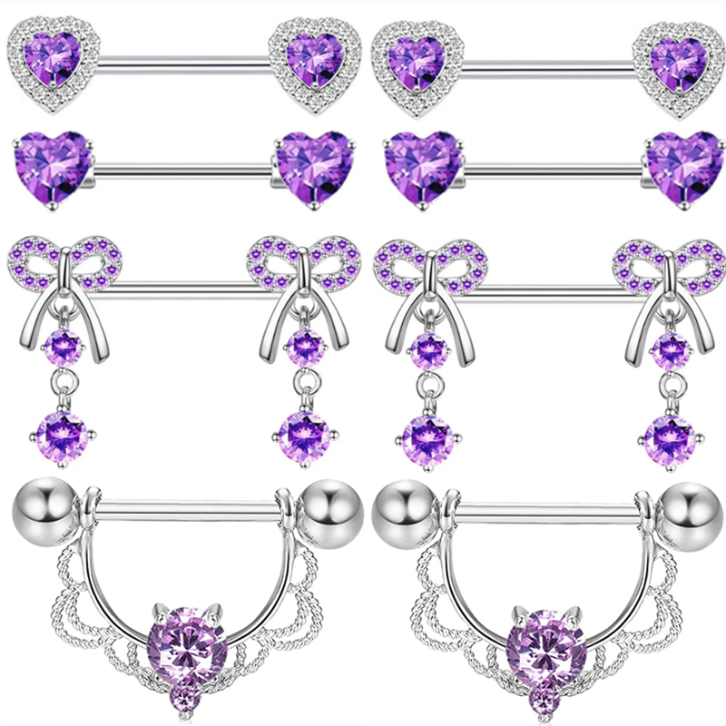 Purple Butterlfy  Nipple Pierc - Body Jewelry Nipple Rings 评论和价格