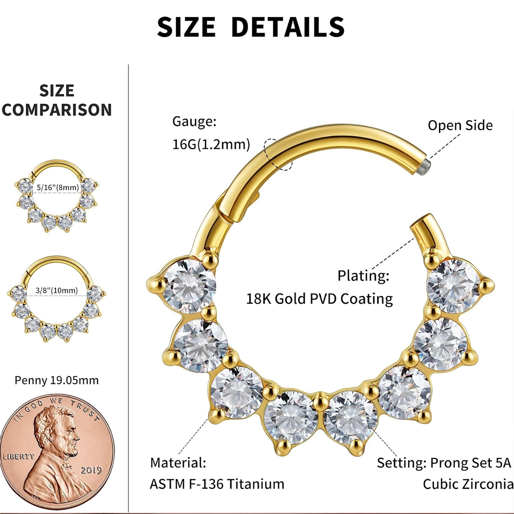 1PC G23 Titanium Segment Hinge - Septum Clicker Ring 评论和价格