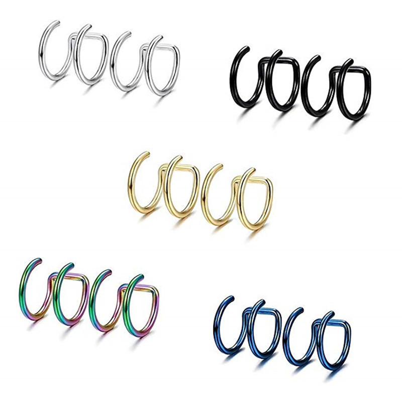 2Pcs 316L Stainless Steel Clip - Body Jewelry And Earrings 评论和价格