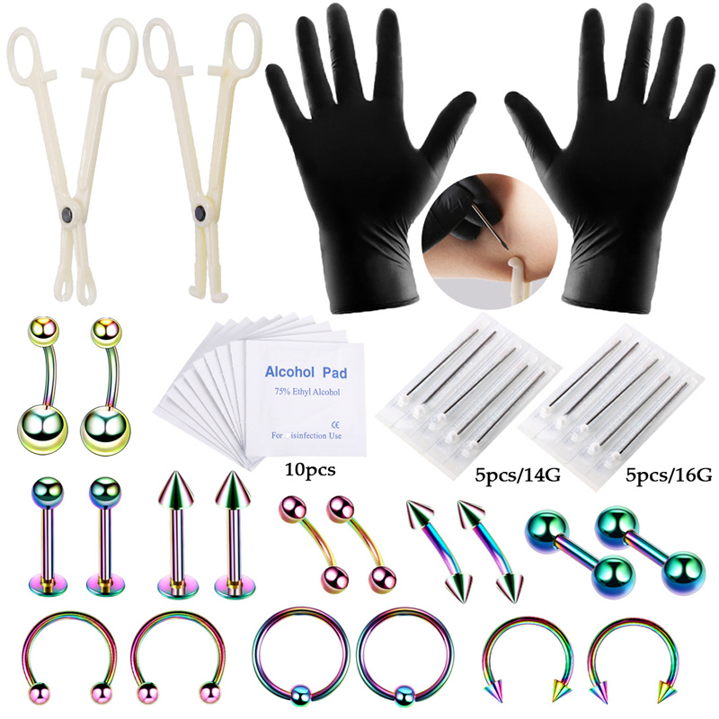 42pcs/set Body Piercing Tool K - Body Jewelry Nipple Rings 评论和价格