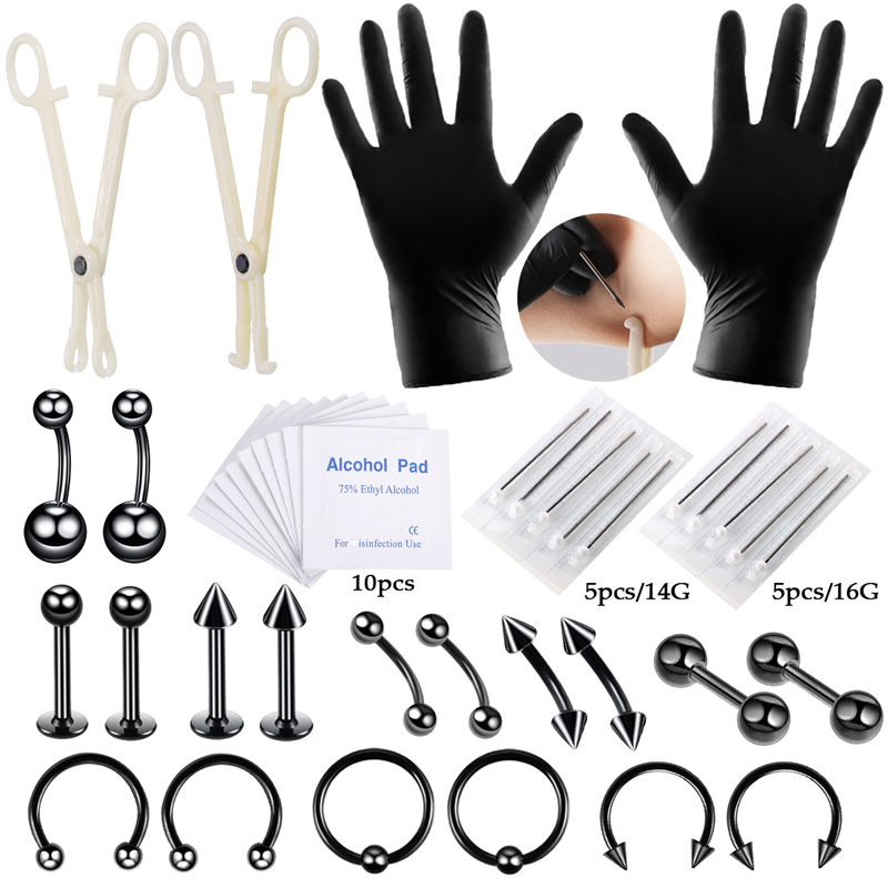 42pcs/set Body Piercing Tool K - Body Jewelry Nipple Rings 评论和价格