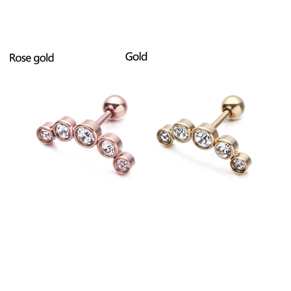 1Pcs Fashion 16G Crystal Gem O - Body Jewelry And Earrings 评论和价格