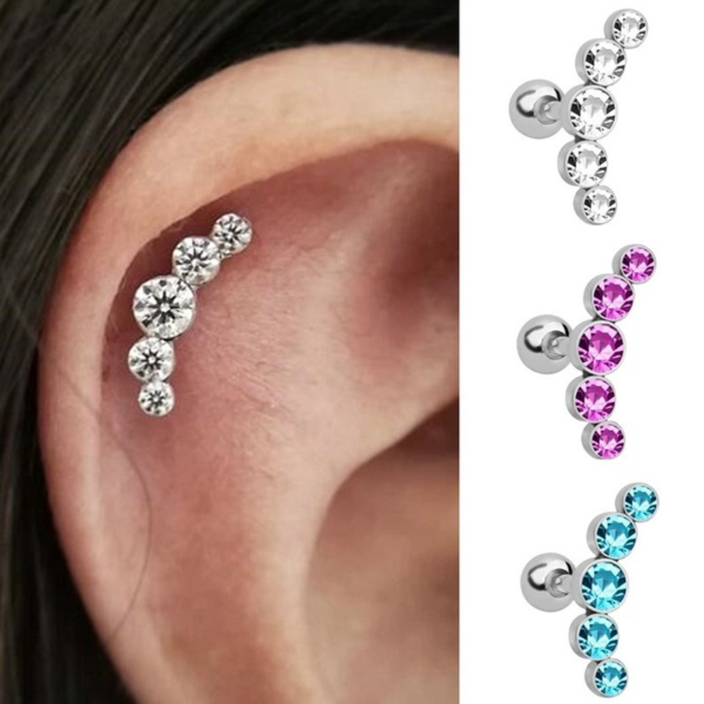 1Pcs Fashion 16G Crystal Gem O - Body Jewelry And Earrings 评论和价格
