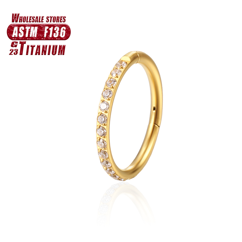F136 Titanium Nose Ring Implan - Septum Clicker Ring 评论和价格