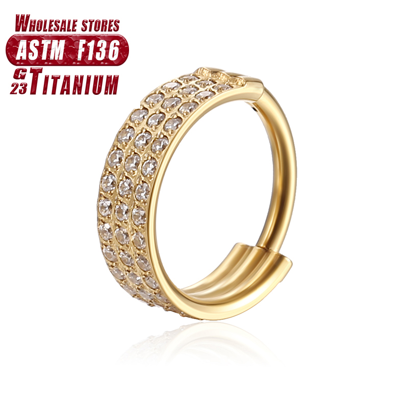 F136 Titanium Nose Ring Implan - Septum Clicker Ring 评论和价格
