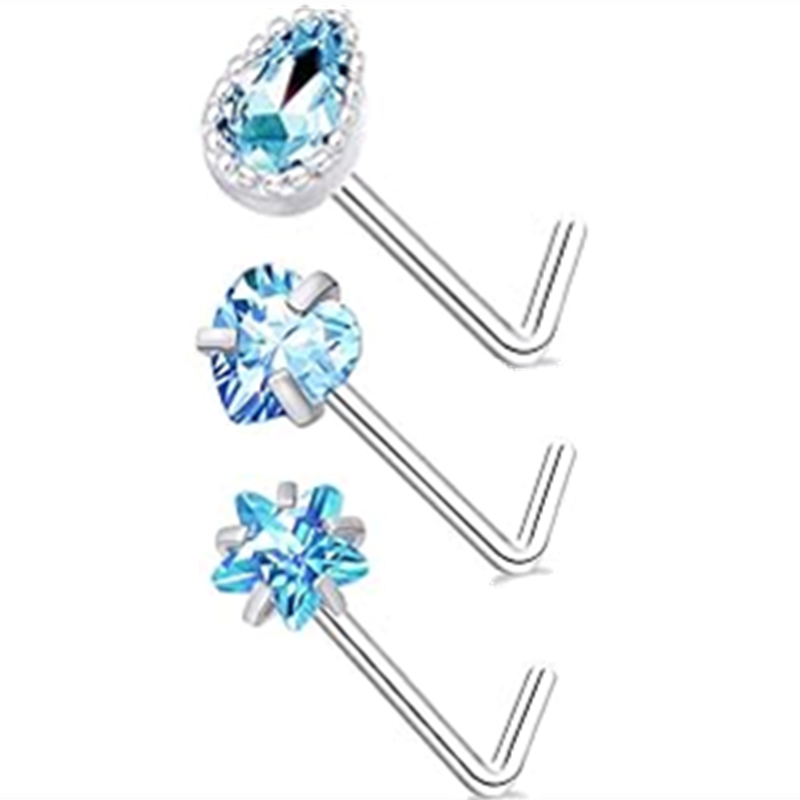3PC Stainless Steel Flower Nos - Body Jewelry Indian 评论和价格