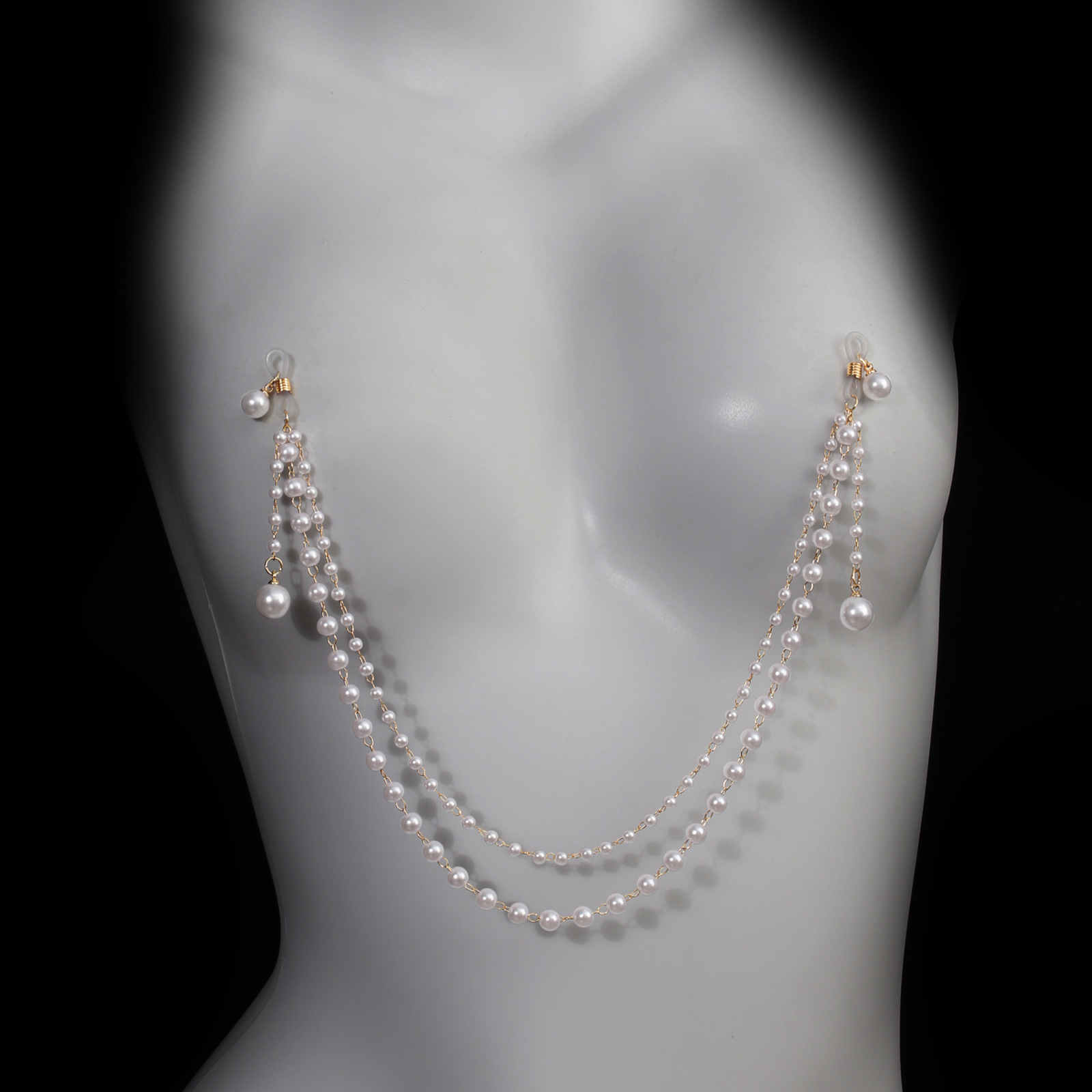 Sexy Non Piercing Pearl Nipple - Body Jewelry Nipple Chain 评论和价格