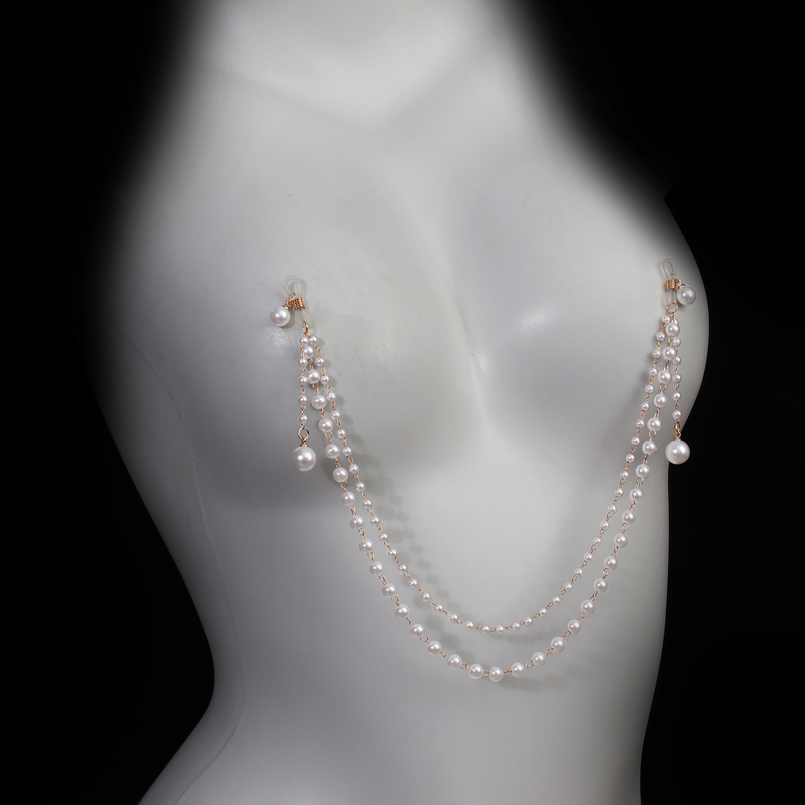 Sexy Non Piercing Pearl Nipple - Body Jewelry Nipple Chain 评论和价格