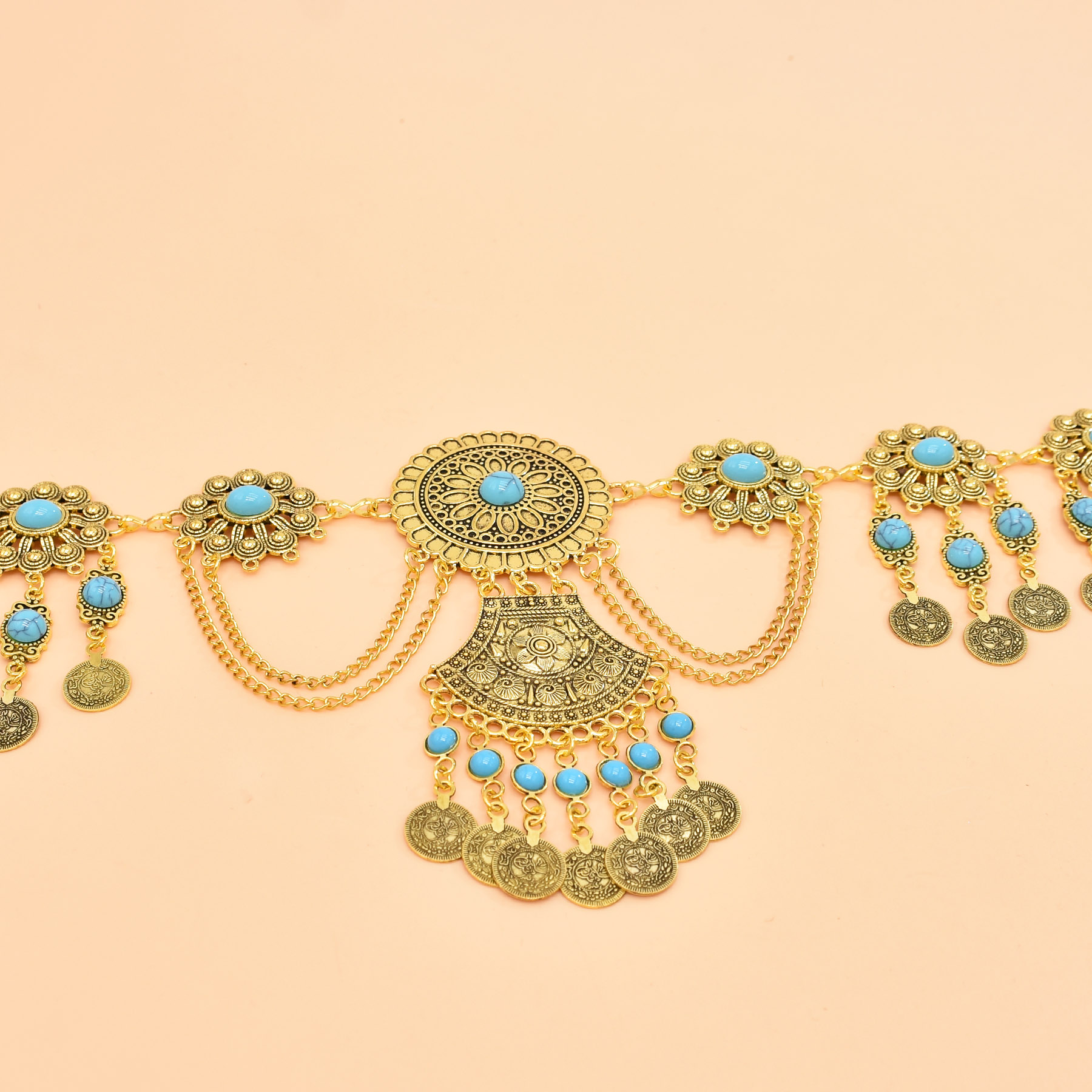 Retro Geometric Carving Waist  - Body Jewelry Indian 评论和价格